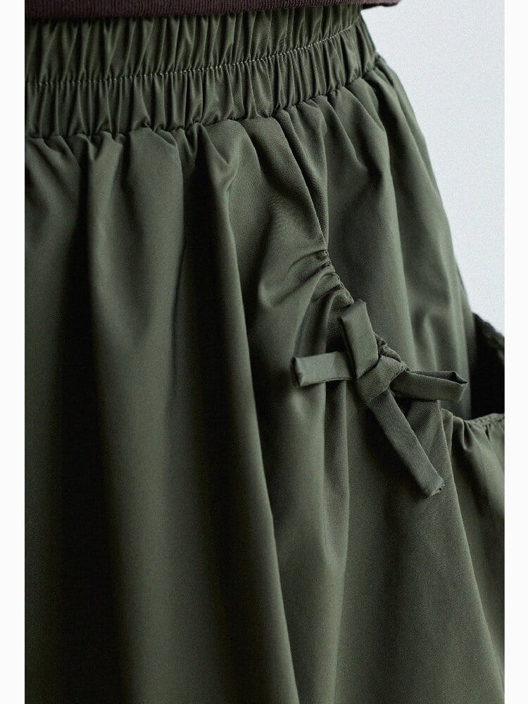Bow Detail Culottes ギャザー キュロットスカート【mh0013181】 yunerma ハーフパンツ・ショートパンツ