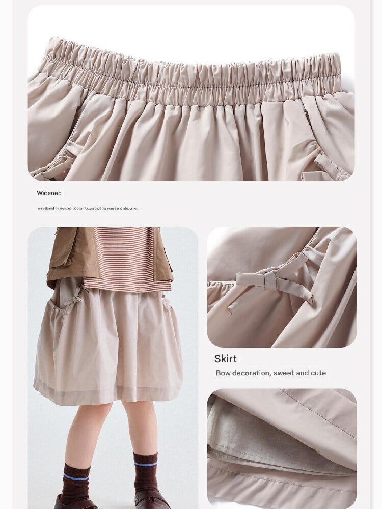 Bow Detail Culottes ギャザー キュロットスカート【mh0013181】 yunerma ハーフパンツ・ショートパンツ