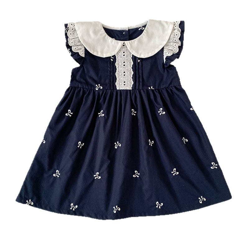 Bow Embroidery Ruffle Romper Dress ラッフル ロンパース ワンピース【mh0013161】 Aeg babyi 半袖ロンパース