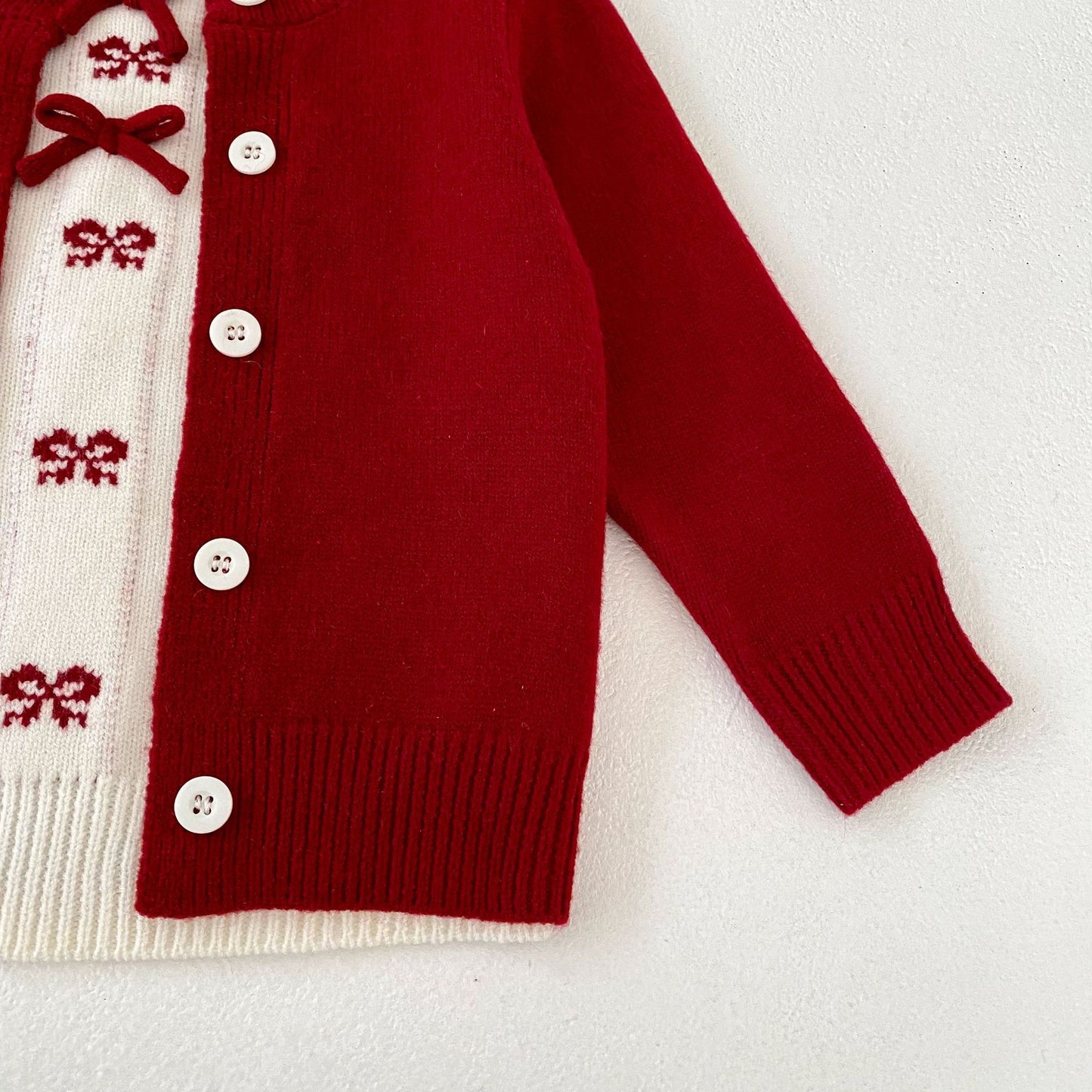 Bow Faux Two-Piece Knit Cardigan リボン ドッキング ニット カーディガン【mh0012405】 Engepapa