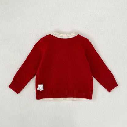 Bow Faux Two-Piece Knit Cardigan リボン ドッキング ニット カーディガン【mh0012405】 Engepapa
