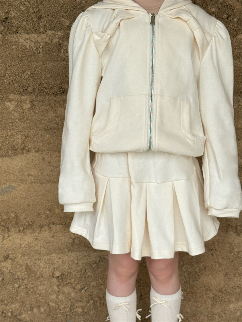 Bow Hoodie Skirt Set 立体リボン 長袖パーカー スカートセット【mh0012413】 Chengle
