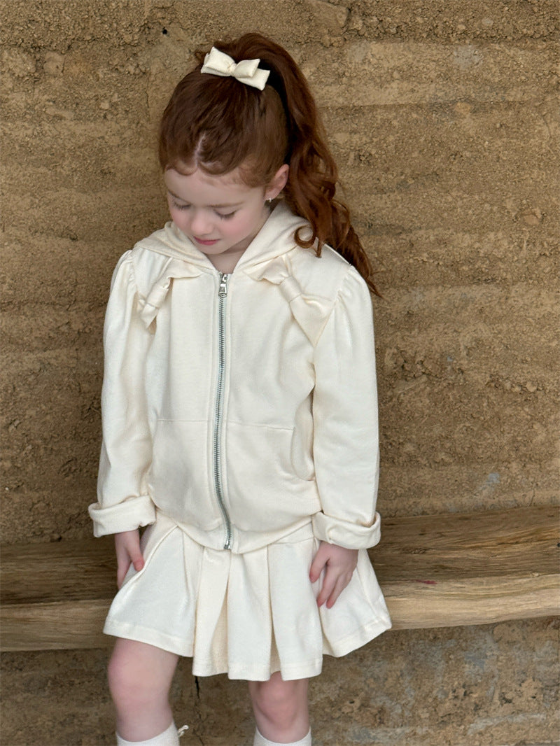 Bow Hoodie Skirt Set 立体リボン 長袖パーカー スカートセット【mh0012413】 Chengle