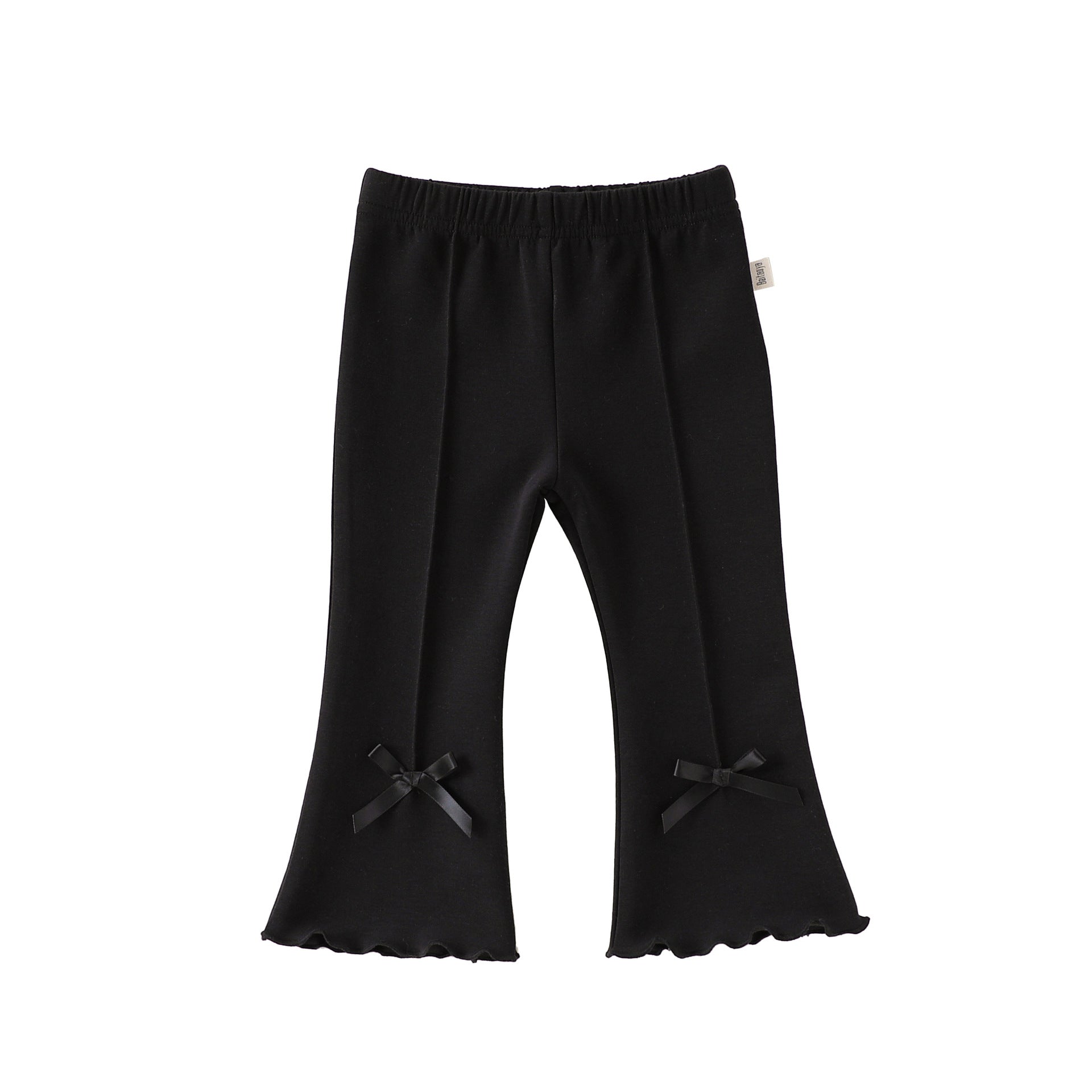 Bow Modal Flared Leggings リボン フレアレギンス【mh0012334】 73CM / black mamahalo shop