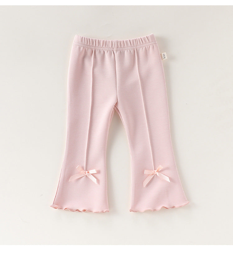 Bow Modal Flared Leggings リボン フレアレギンス【mh0012334】 Beitaoya