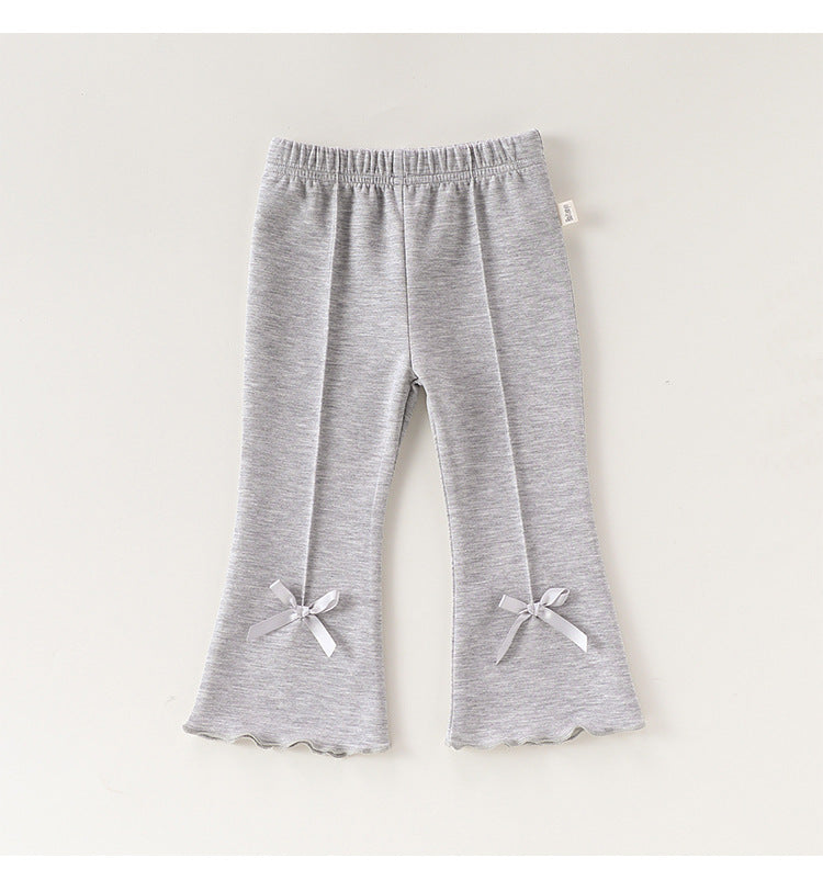 Bow Modal Flared Leggings リボン フレアレギンス【mh0012334】 Beitaoya