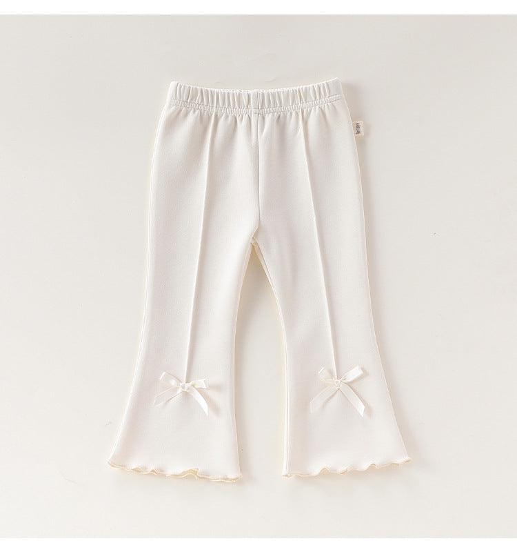 Bow Modal Flared Leggings リボン フレアレギンス【mh0012334】 Beitaoya