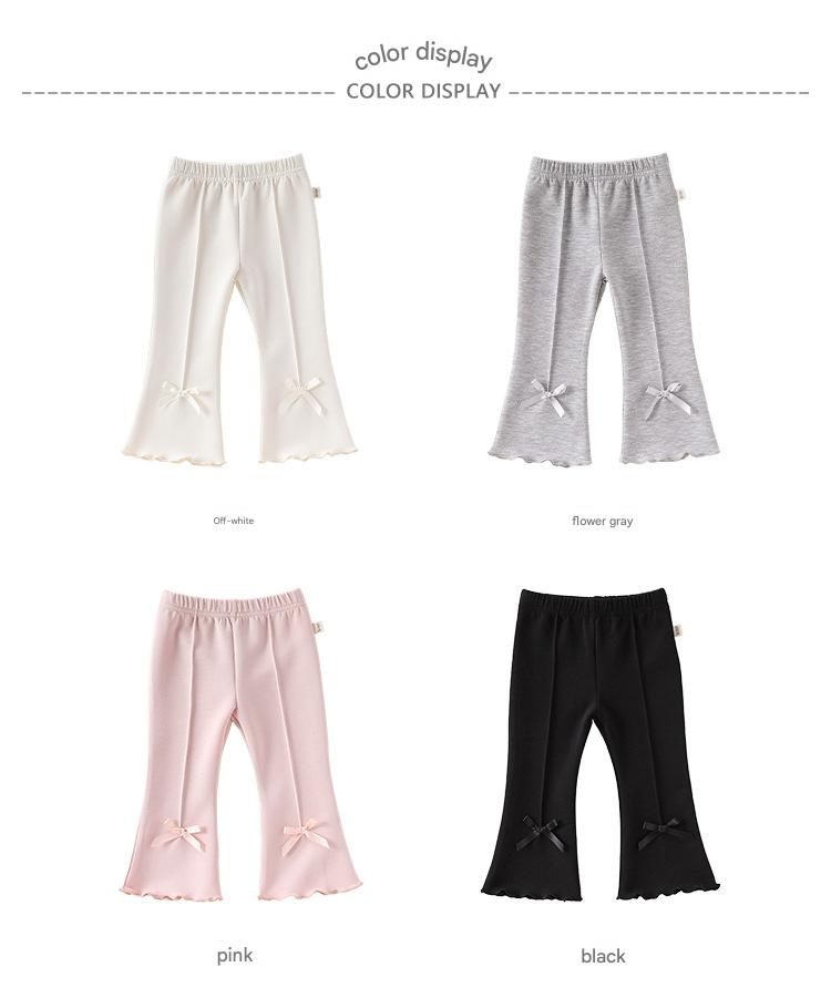 Bow Modal Flared Leggings リボン フレアレギンス【mh0012334】 Beitaoya