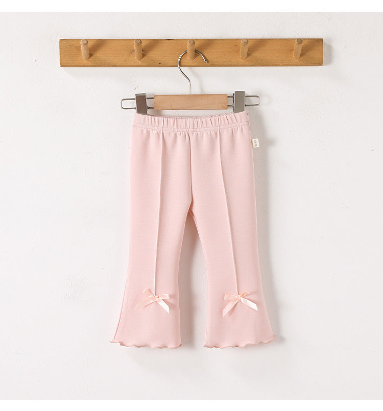 Bow Modal Flared Leggings リボン フレアレギンス【mh0012334】 Beitaoya