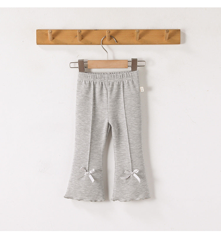 Bow Modal Flared Leggings リボン フレアレギンス【mh0012334】 Beitaoya