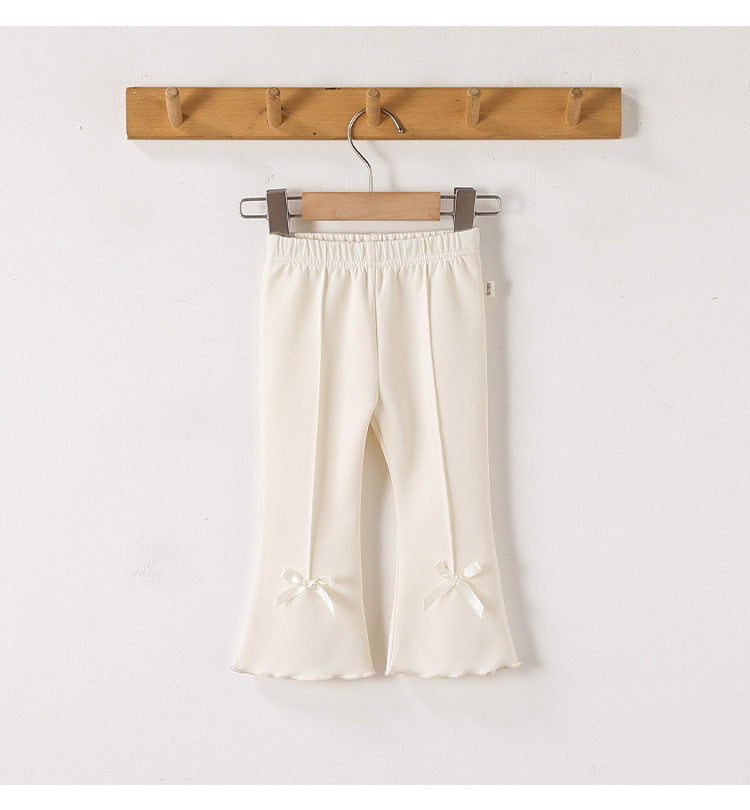 Bow Modal Flared Leggings リボン フレアレギンス【mh0012334】 Beitaoya