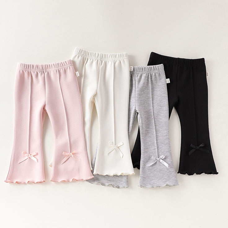 Bow Modal Flared Leggings リボン フレアレギンス【mh0012334】 Beitaoya