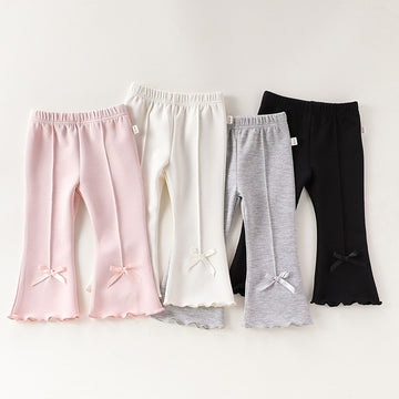 Bow Modal Flared Leggings リボン フレアレギンス【mh0012334】 Beitaoya