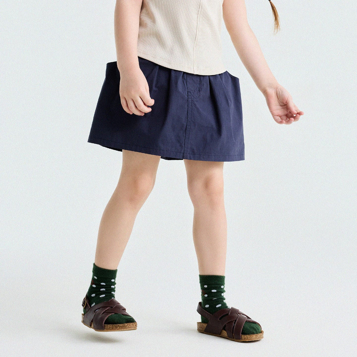 Box Pleat Culottes ギャザー キュロットスカート【mh0013178】 Navy Blue / 90cm yunerma スカート