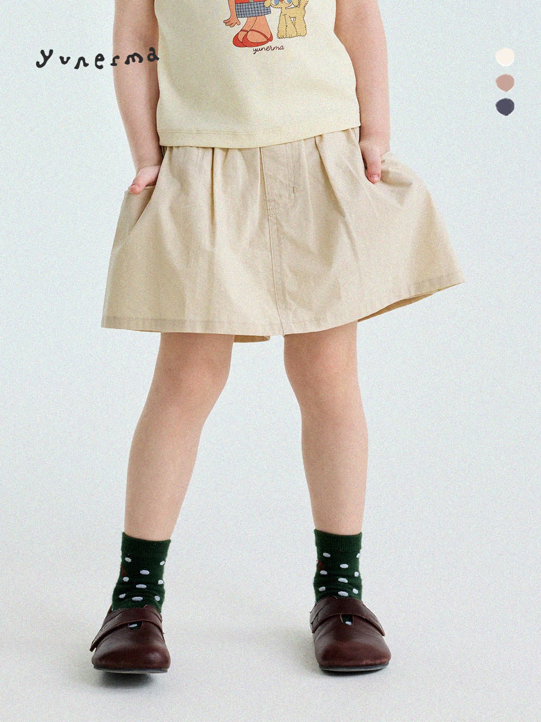 Box Pleat Culottes ギャザー キュロットスカート【mh0013178】 yunerma スカート