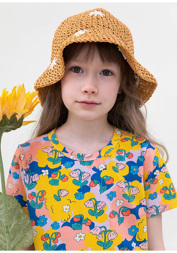 Bright Floral Lyocell Cotton Top Vibrant FlarePants 半袖Tシャツ ロングパンツ【mh0013091】 RICE & SKY 半袖セットアップ
