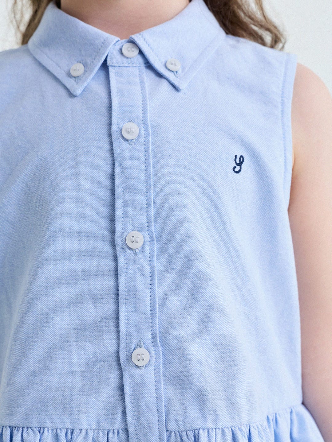 Button-Down Shirt Dress ポロカラー ノースリーブワンピース【mh0013180】 yunerma ノースリーブワンピース