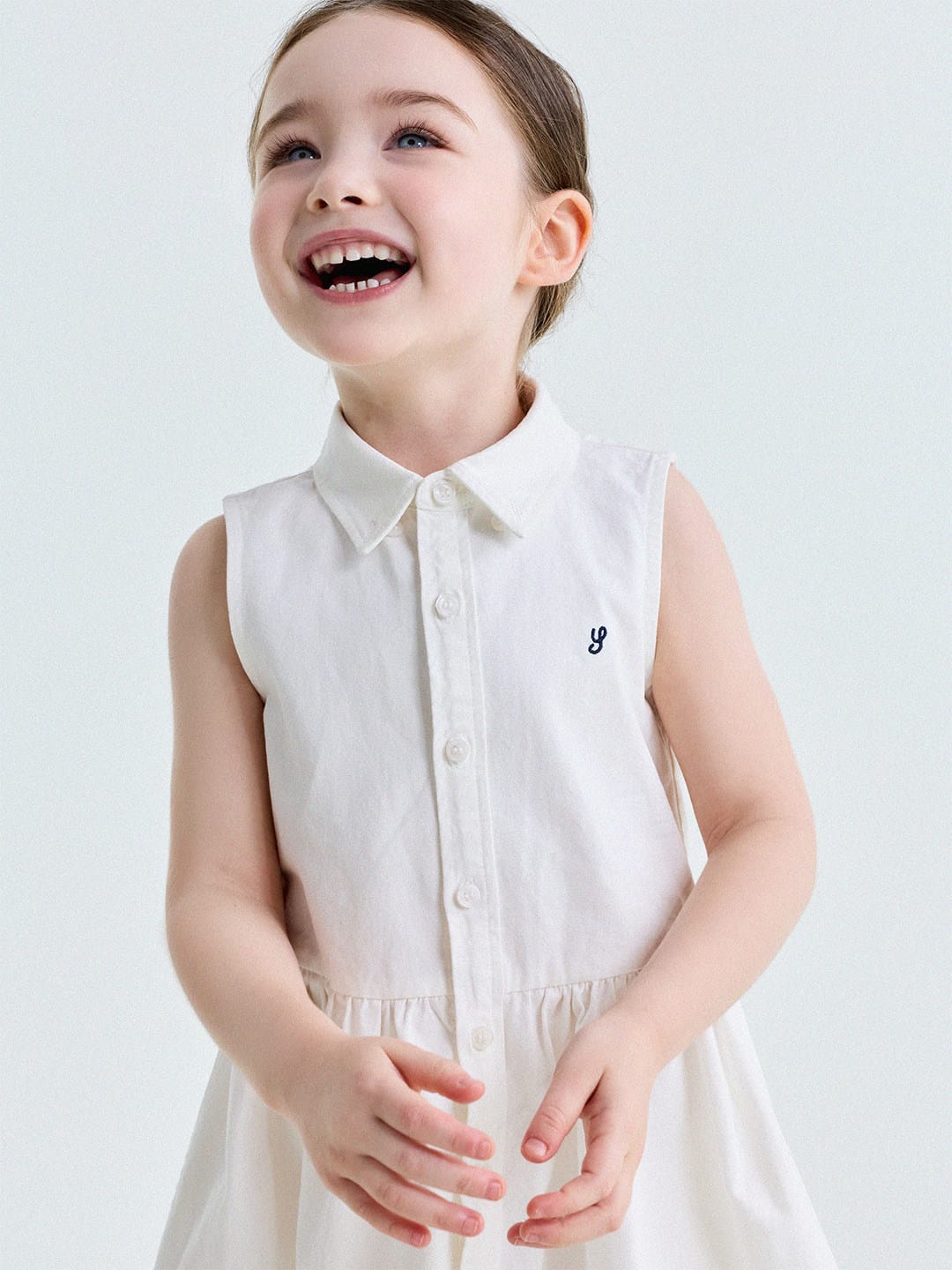 Button-Down Shirt Dress ポロカラー ノースリーブワンピース【mh0013180】 yunerma ノースリーブワンピース
