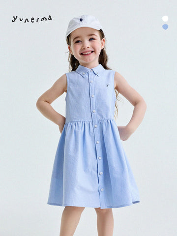 Button-Down Shirt Dress ポロカラー ノースリーブワンピース【mh0013180】 yunerma ノースリーブワンピース