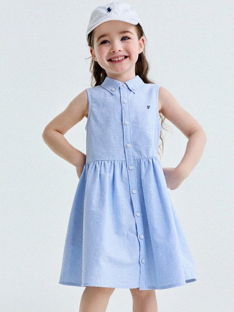 Button-Down Shirt Dress ポロカラー ノースリーブワンピース【mh0013180】 yunerma ノースリーブワンピース
