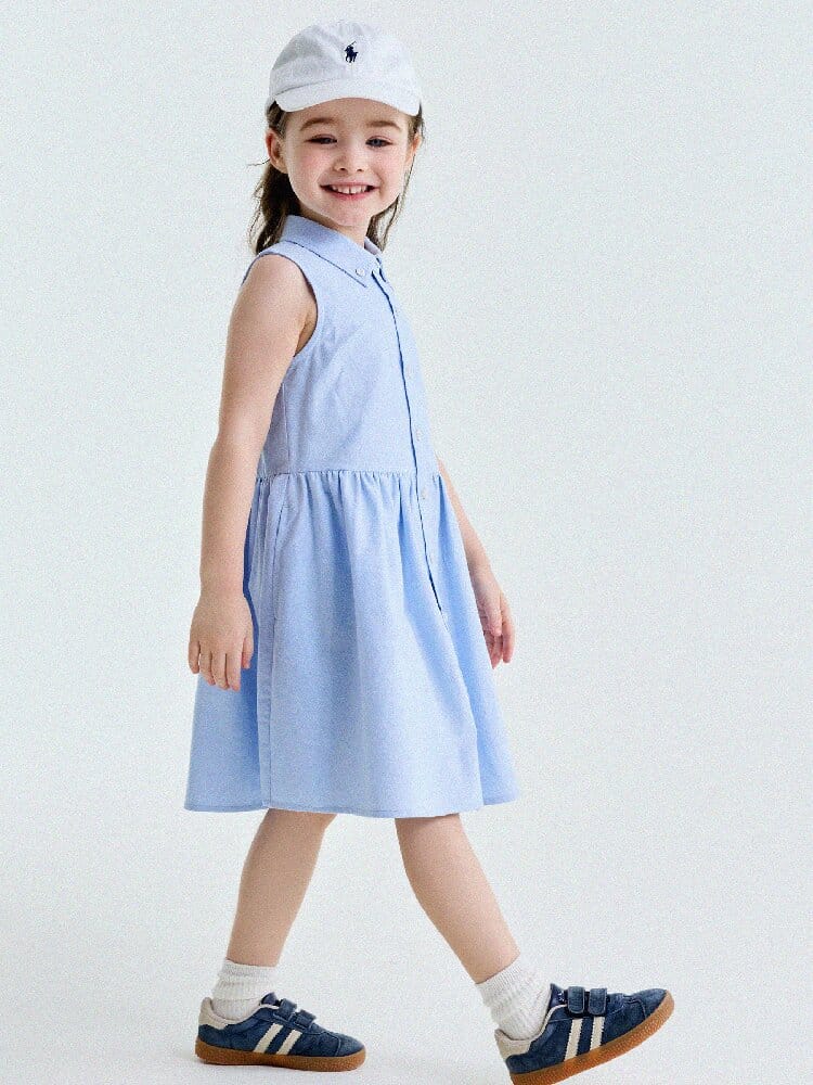 Button-Down Shirt Dress ポロカラー ノースリーブワンピース【mh0013180】 yunerma ノースリーブワンピース