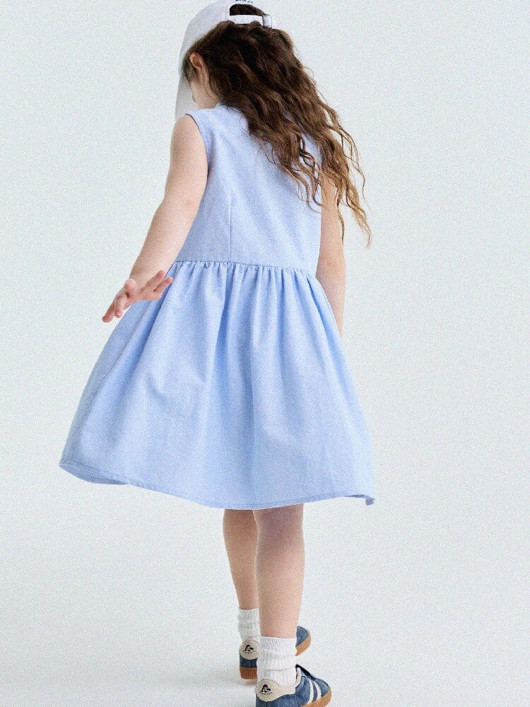 Button-Down Shirt Dress ポロカラー ノースリーブワンピース【mh0013180】 yunerma ノースリーブワンピース