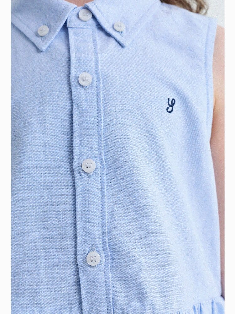 Button-Down Shirt Dress ポロカラー ノースリーブワンピース【mh0013180】 yunerma ノースリーブワンピース