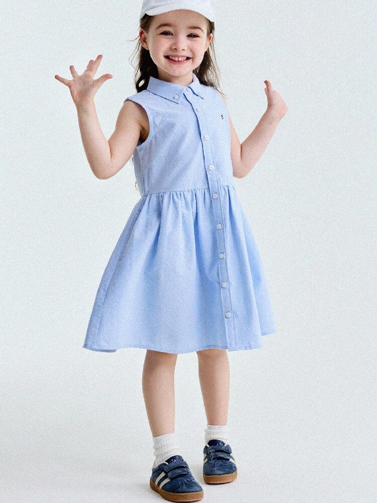 Button-Down Shirt Dress ポロカラー ノースリーブワンピース【mh0013180】 yunerma ノースリーブワンピース