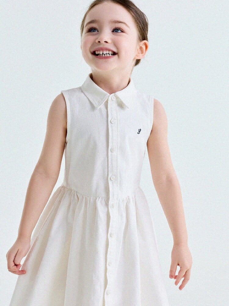 Button-Down Shirt Dress ポロカラー ノースリーブワンピース【mh0013180】 yunerma ノースリーブワンピース