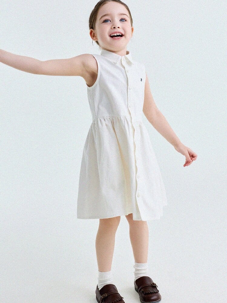 Button-Down Shirt Dress ポロカラー ノースリーブワンピース【mh0013180】 yunerma ノースリーブワンピース