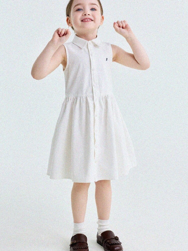 Button-Down Shirt Dress ポロカラー ノースリーブワンピース【mh0013180】 yunerma ノースリーブワンピース
