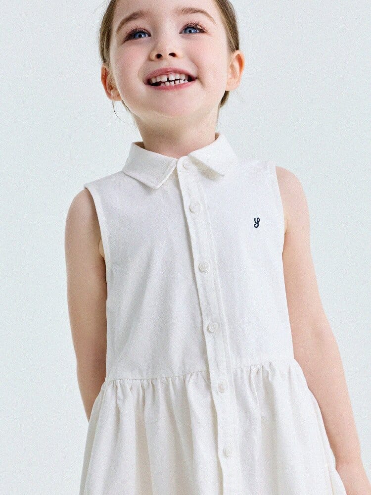 Button-Down Shirt Dress ポロカラー ノースリーブワンピース【mh0013180】 yunerma ノースリーブワンピース