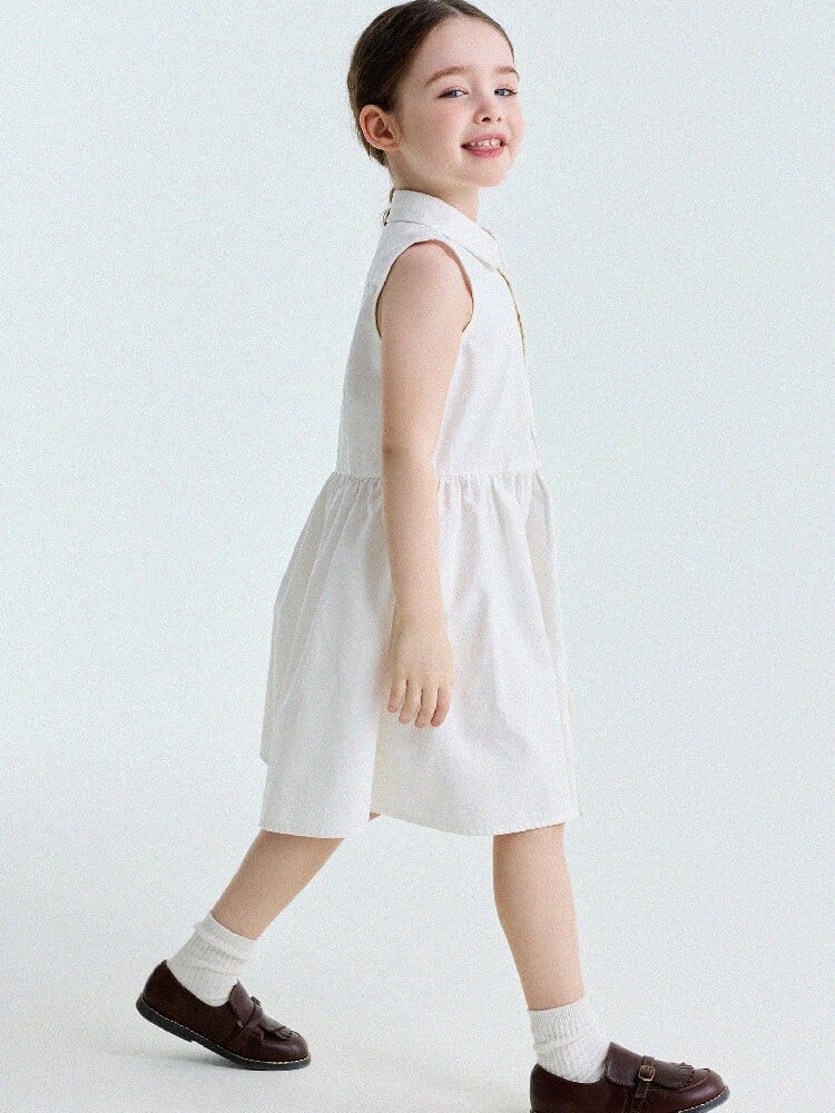 Button-Down Shirt Dress ポロカラー ノースリーブワンピース【mh0013180】 yunerma ノースリーブワンピース