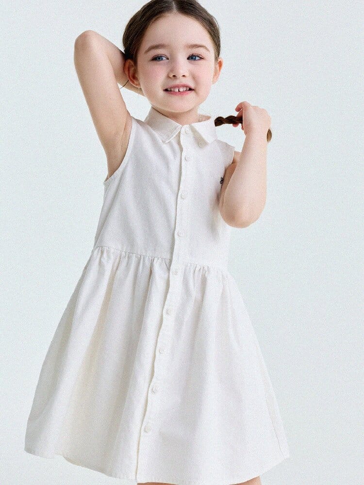 Button-Down Shirt Dress ポロカラー ノースリーブワンピース【mh0013180】 yunerma ノースリーブワンピース