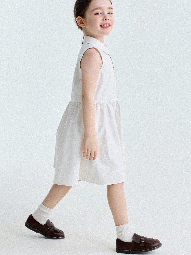Button-Down Shirt Dress ポロカラー ノースリーブワンピース【mh0013180】 yunerma ノースリーブワンピース