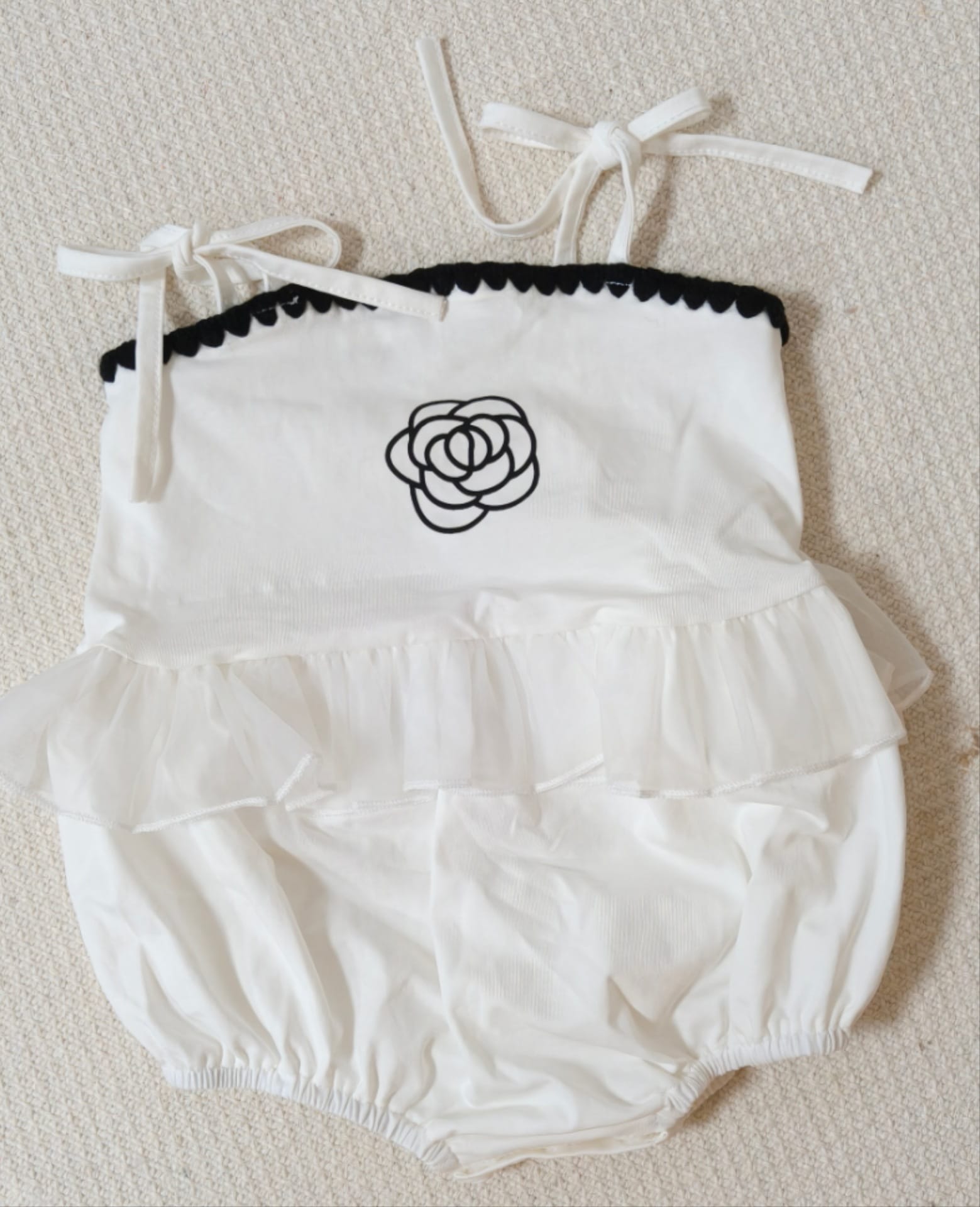Camellia Monotone Romper バラ キャミソールロンパース【mh0012902】 White / 66cm yi nian ni ノースリーブロンパース