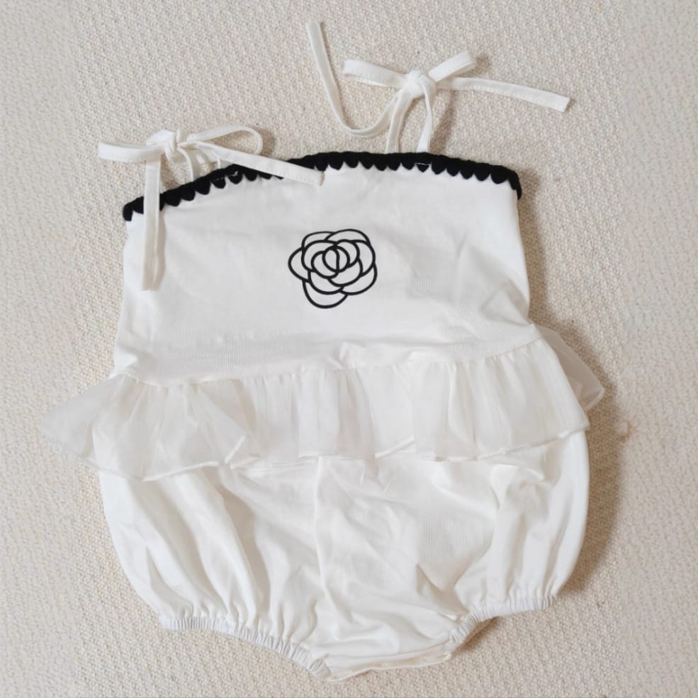 Camellia Monotone Romper バラ キャミソールロンパース【mh0012902】 yi nian ni ノースリーブロンパース