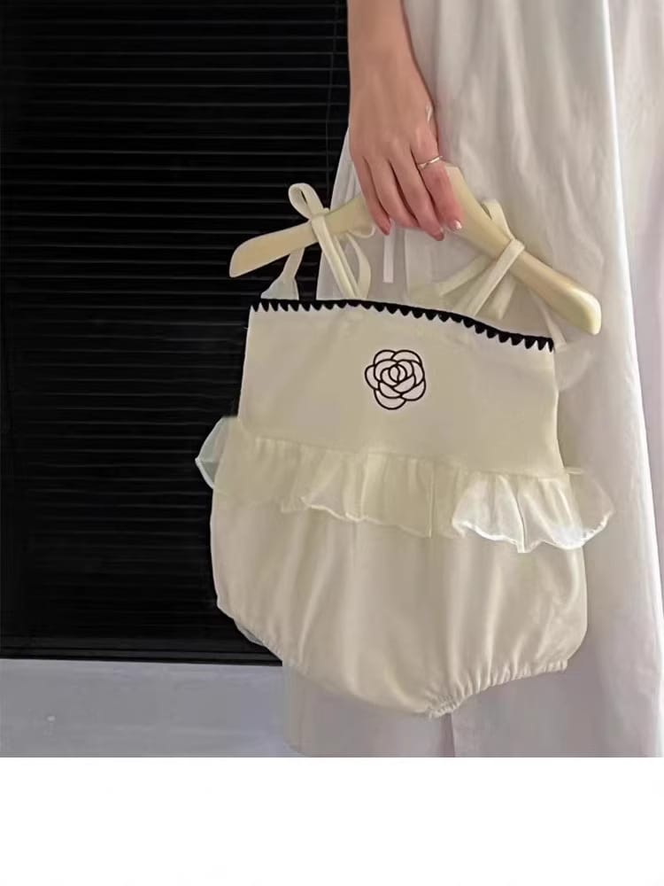 Camellia Monotone Romper バラ キャミソールロンパース【mh0012902】 yi nian ni ノースリーブロンパース