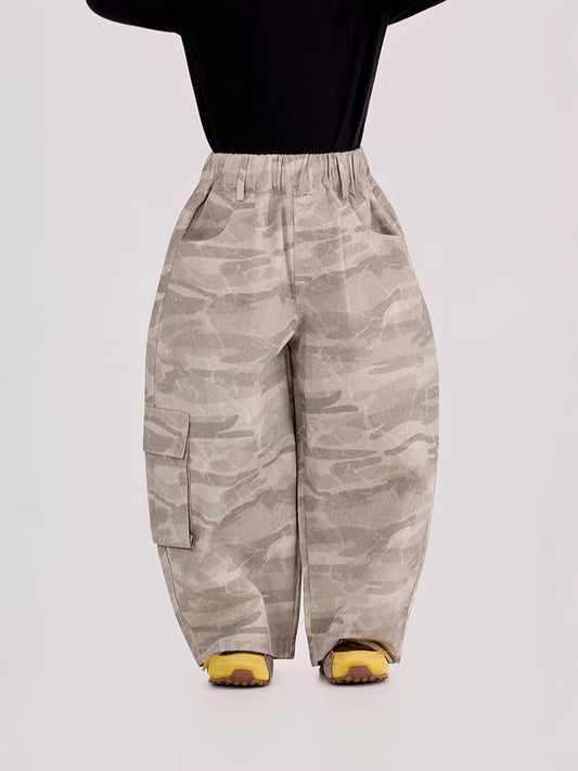 Camouflage Loose Cargo Pants カモフラ ルーズ カーゴパンツ【mh0012387】 90cm / Camouflage mamahalo shop