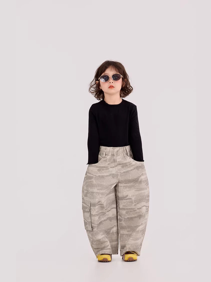 Camouflage Loose Cargo Pants カモフラ ルーズ カーゴパンツ【mh0012387】 mamahalo shop