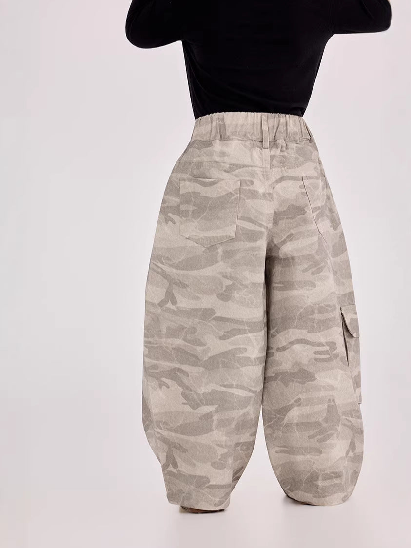 Camouflage Loose Cargo Pants カモフラ ルーズ カーゴパンツ【mh0012387】 mamahalo shop