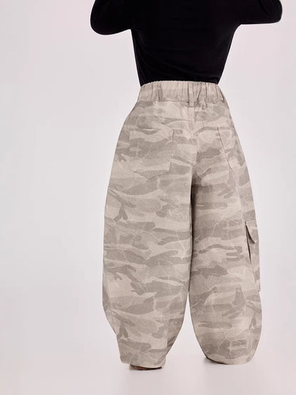 Camouflage Loose Cargo Pants カモフラ ルーズ カーゴパンツ【mh0012387】 mamahalo shop