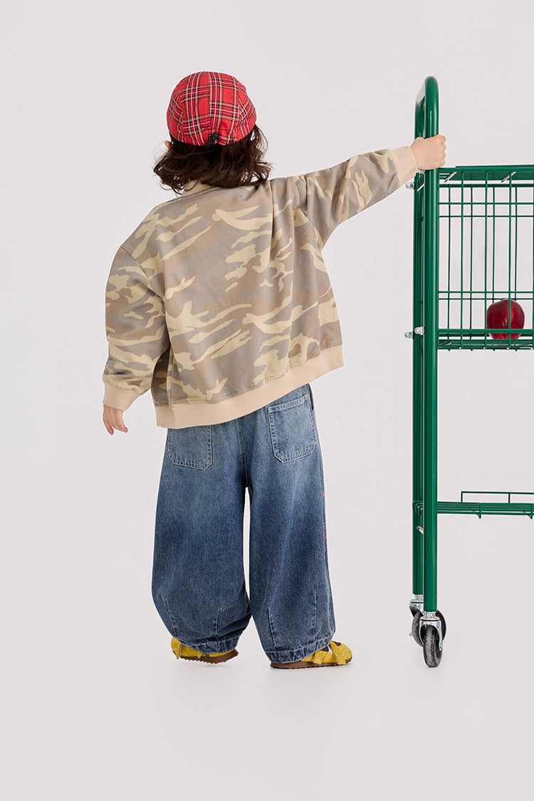 Camouflage Striped Knit Bomber カモフラ ボーダー ニットブルゾン【mh0012395】 HEY BOOBII