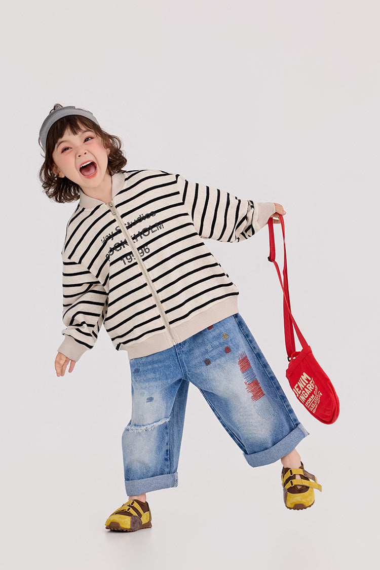 Camouflage Striped Knit Bomber カモフラ ボーダー ニットブルゾン【mh0012395】 HEY BOOBII