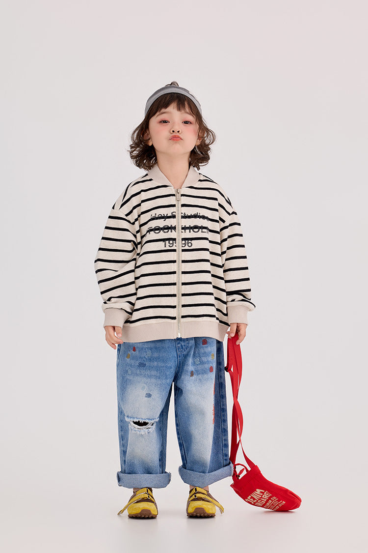 Camouflage Striped Knit Bomber カモフラ ボーダー ニットブルゾン【mh0012395】 HEY BOOBII