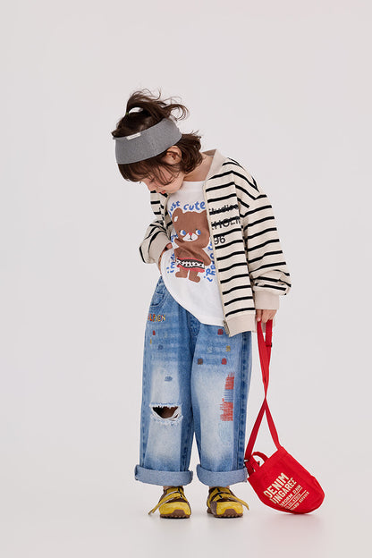 Camouflage Striped Knit Bomber カモフラ ボーダー ニットブルゾン【mh0012395】 HEY BOOBII