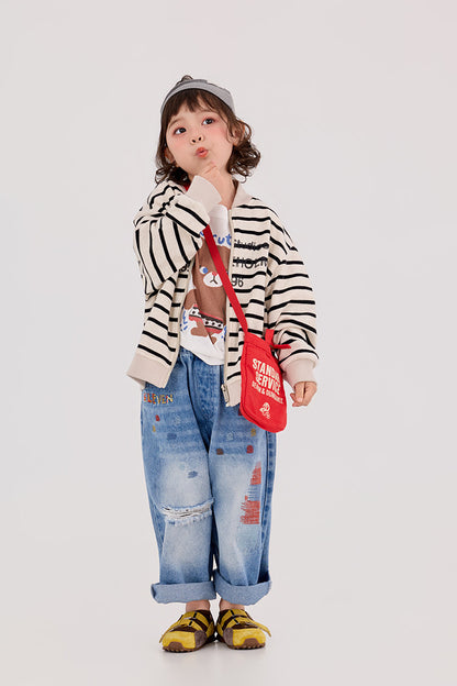 Camouflage Striped Knit Bomber カモフラ ボーダー ニットブルゾン【mh0012395】 HEY BOOBII