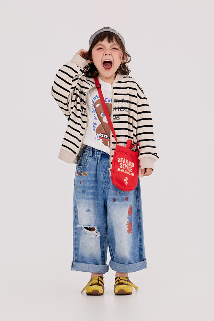 Camouflage Striped Knit Bomber カモフラ ボーダー ニットブルゾン【mh0012395】 HEY BOOBII