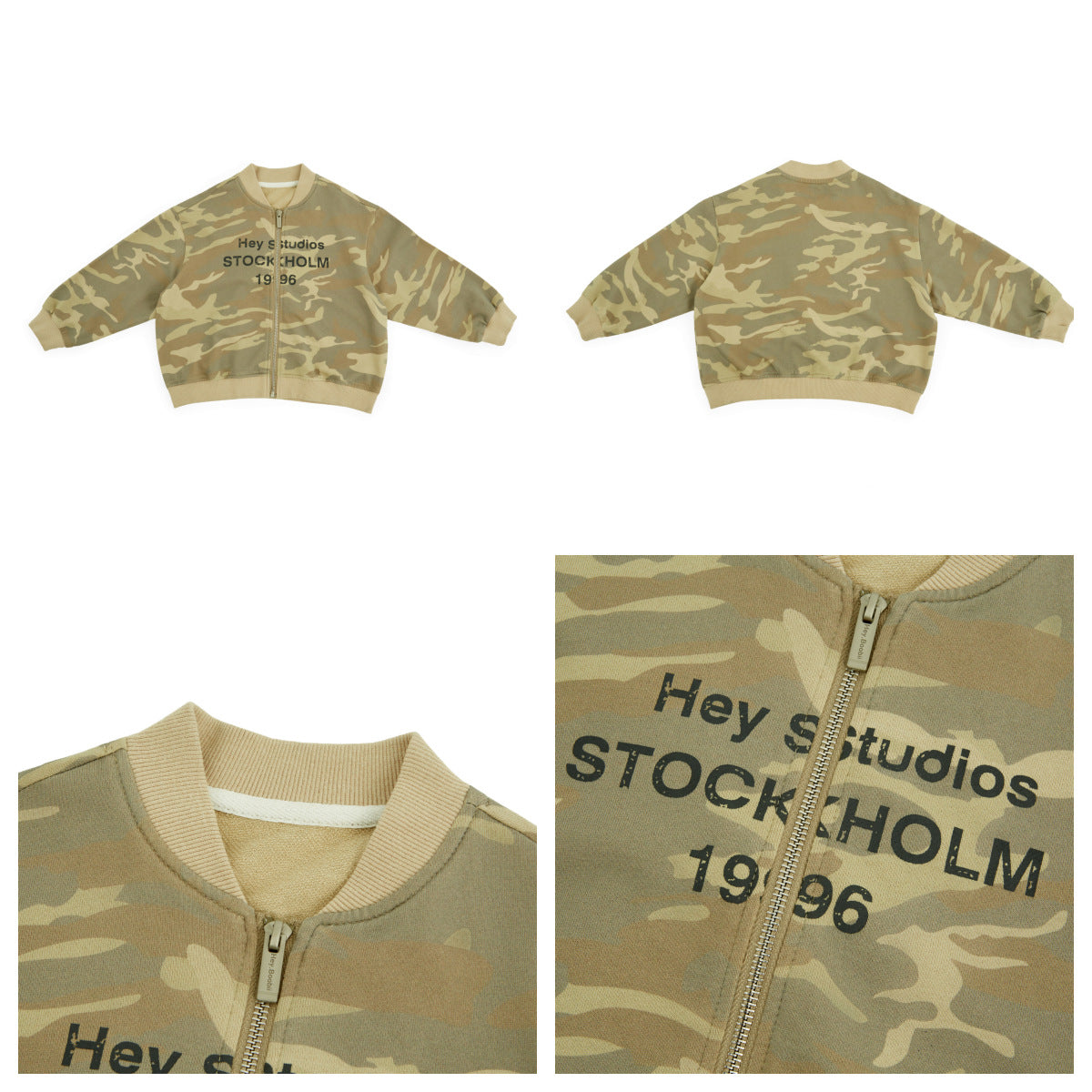Camouflage Striped Knit Bomber カモフラ ボーダー ニットブルゾン【mh0012395】 HEY BOOBII