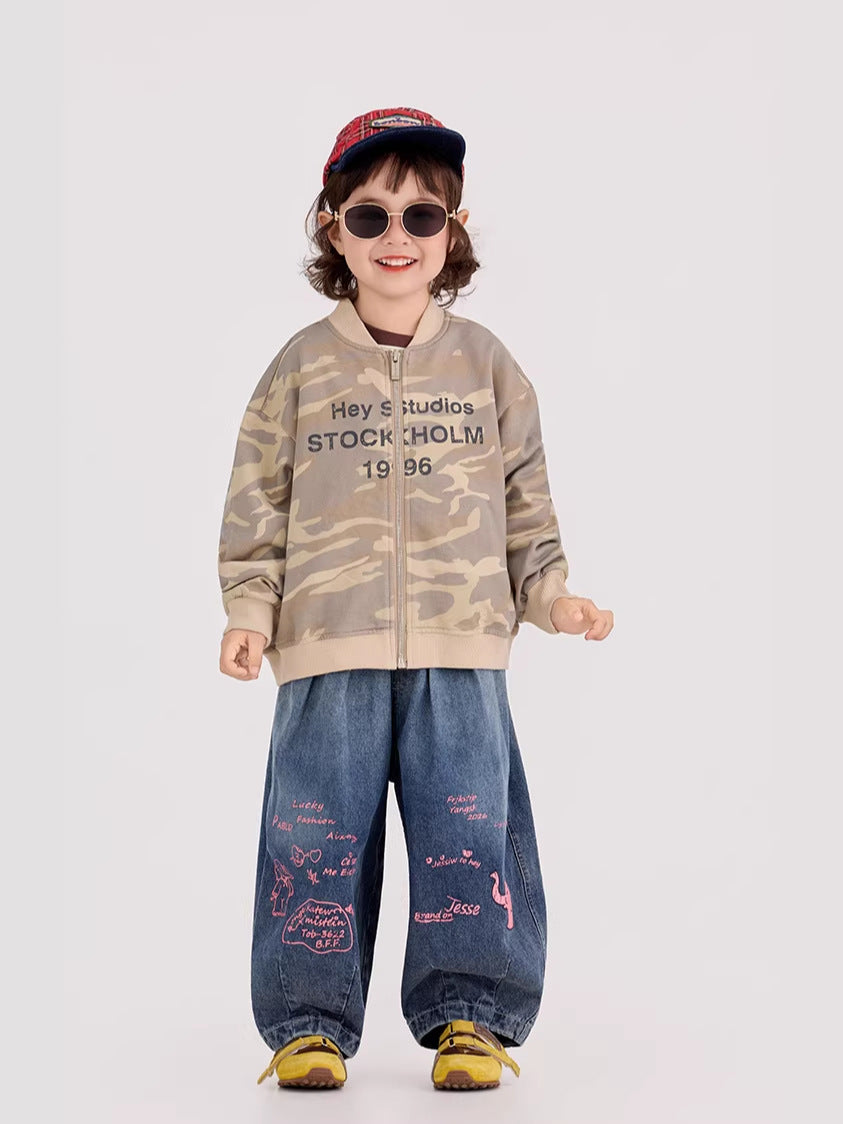 Camouflage Striped Knit Bomber カモフラ ボーダー ニットブルゾン【mh0012395】 mamahalo shop